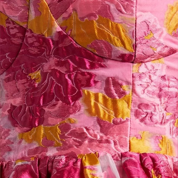 SHOWPO Brailey Mini Dress In Pink Jacquard - Picture 5 of 11